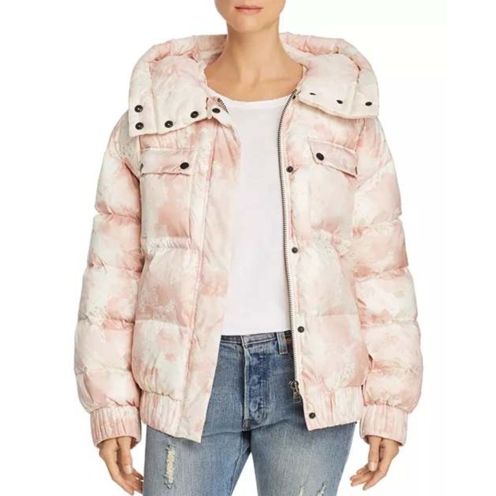 ATM Anthony Thomas‎ Melillo Puffer Jacket Womens M Pink Tie Dye Down Filled Coat